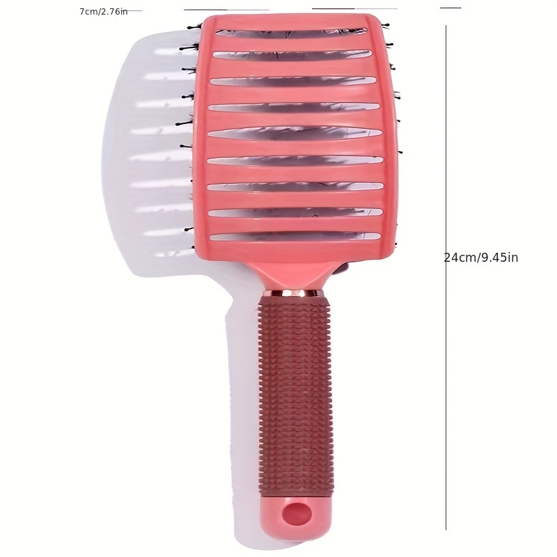 Wide Curved Vented Hair Brush Detangle Brush with Nylon Bristles