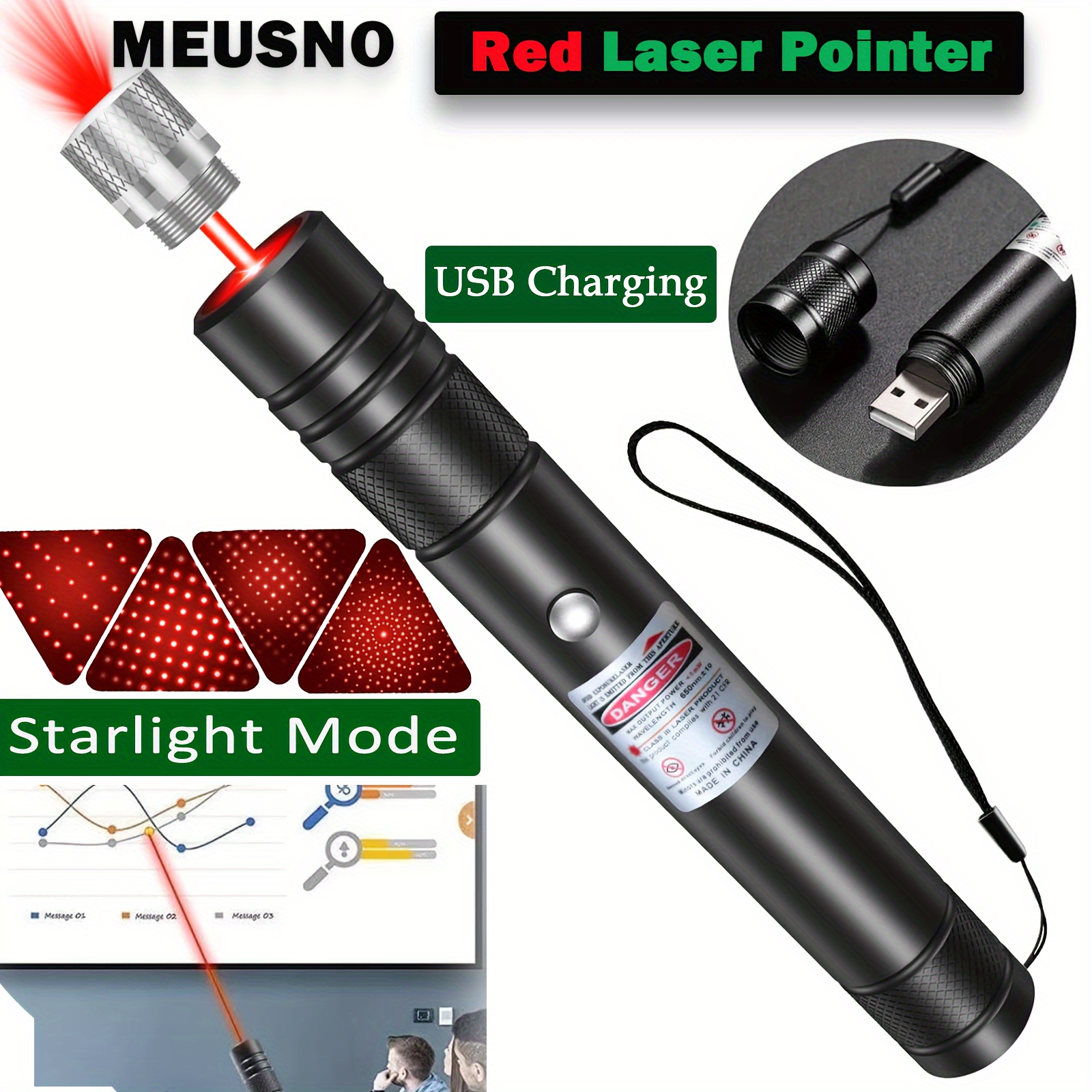 Potente Puntero Laser De Fuego - Temu