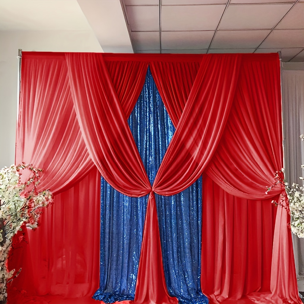 Cortina tipo telón de tul negro para fiestas, 3 capas, cortinas de fotos  negras transparentes, paneles de tela para decoración de cumpleaños, bodas