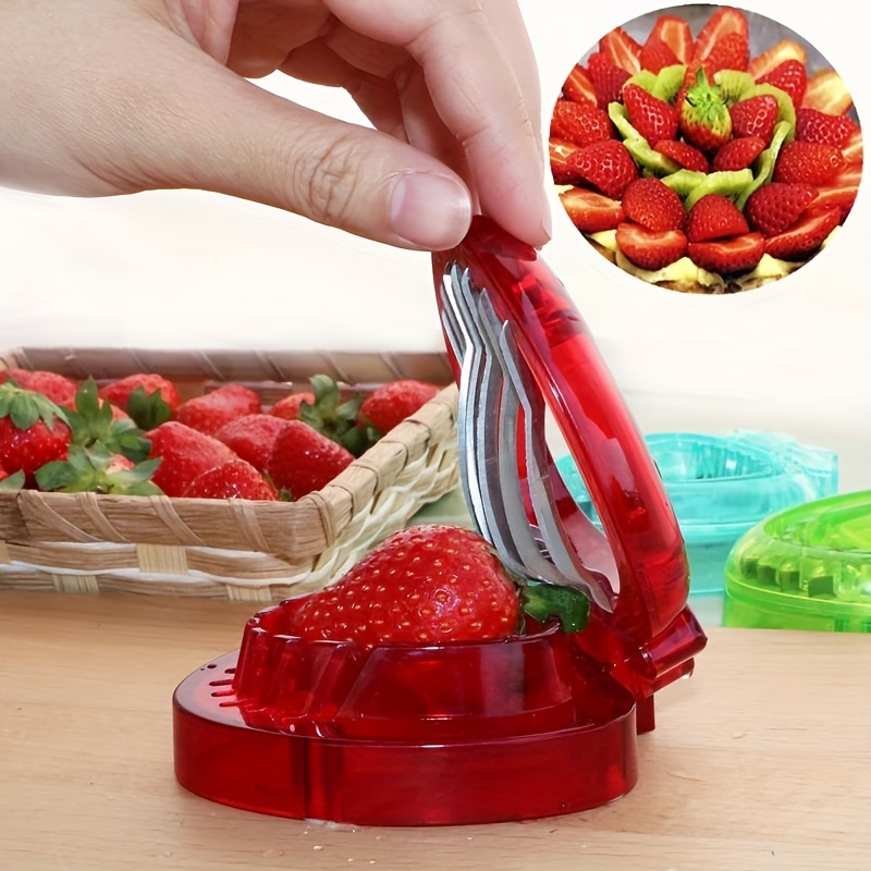 Strawberry Cutter Slicer for Kitchen Gadgets - BURIUS Strawberry Kitchen  Slicer Red Egg Slicer Mini Gadgets for Home Kitchen Tool - Strawberry  Slicer