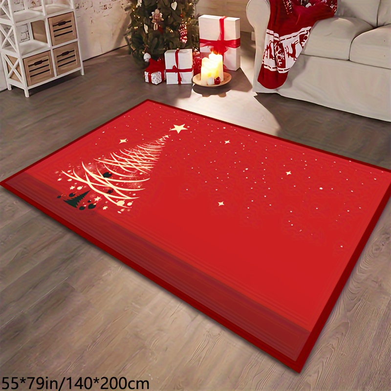 Memory Sponge Christmas Rug, Cute Snowman Scarf Doormat, Green Tree Pattern  Carpet For Floor Sink, Cardinal Country Berrythin Area Rugs, Red Back Door  Mat, Comfortable Foot Feel High Resilience Living Room Bedroom