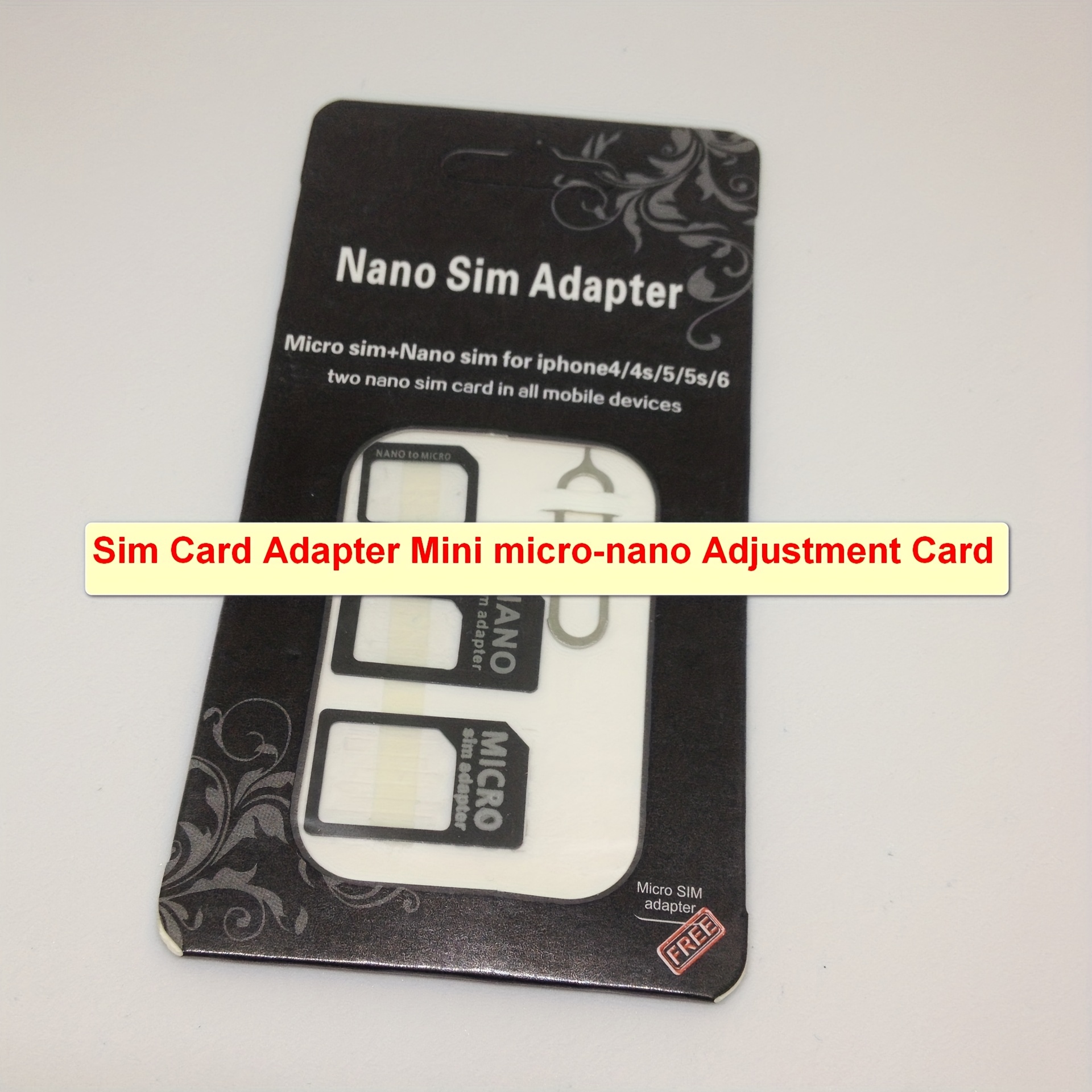Adaptador de tarjeta SIM, adaptador Nano Sim/Adaptador Micro  Sim/Aguja/Soporte de tarjeta SIM de hoja de almacenamiento