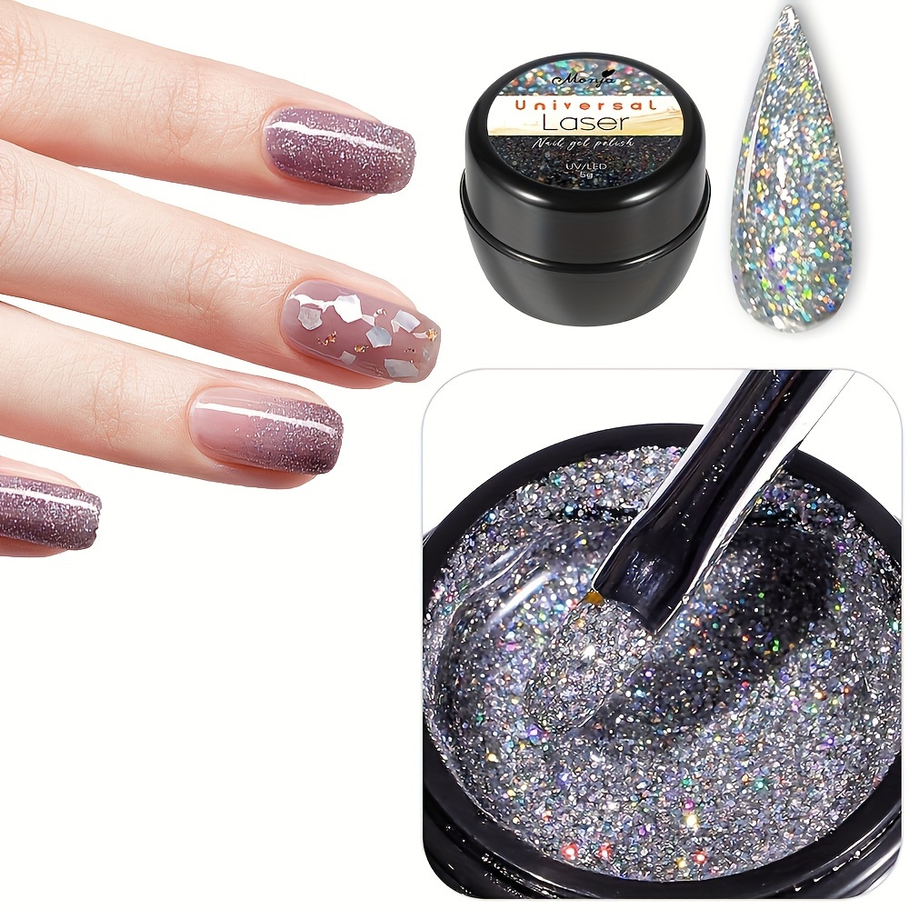 1Box Universal Laser Mirror Effect Glitter Nail Powder Holographic