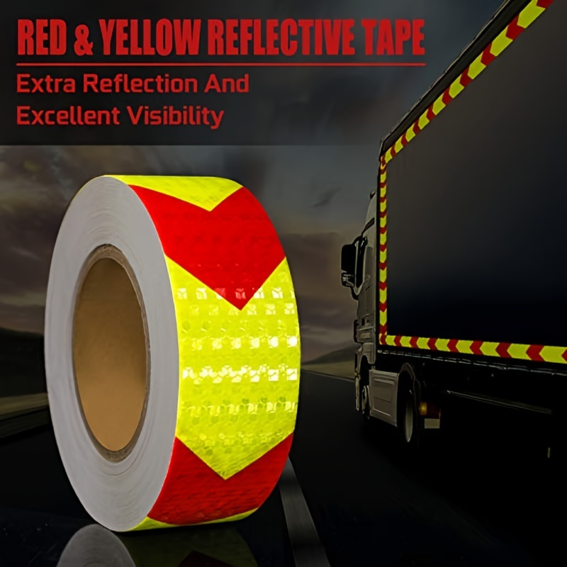 Unique Bargains Reflective Stickers Waterproof Adhesive High Visibility  Night Warning Safety Tape for Trucks 10 Pcs Yellow
