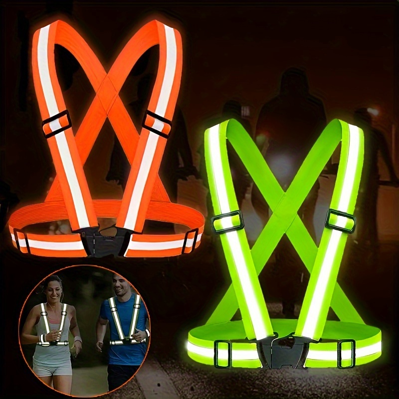 LED Reflective Vest Running Gear with Pouch, USB Charging & Ultralight  Reflective Safety Vest for Night Running Cycling