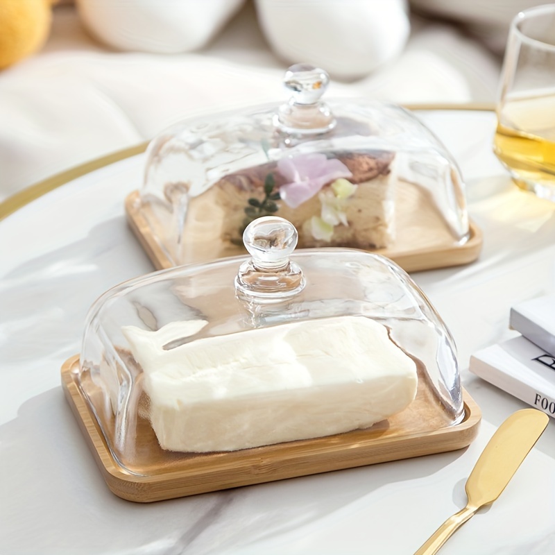 1pc Transparent Acrylic Butter Dish With Lid, Multicolor Butter Box
