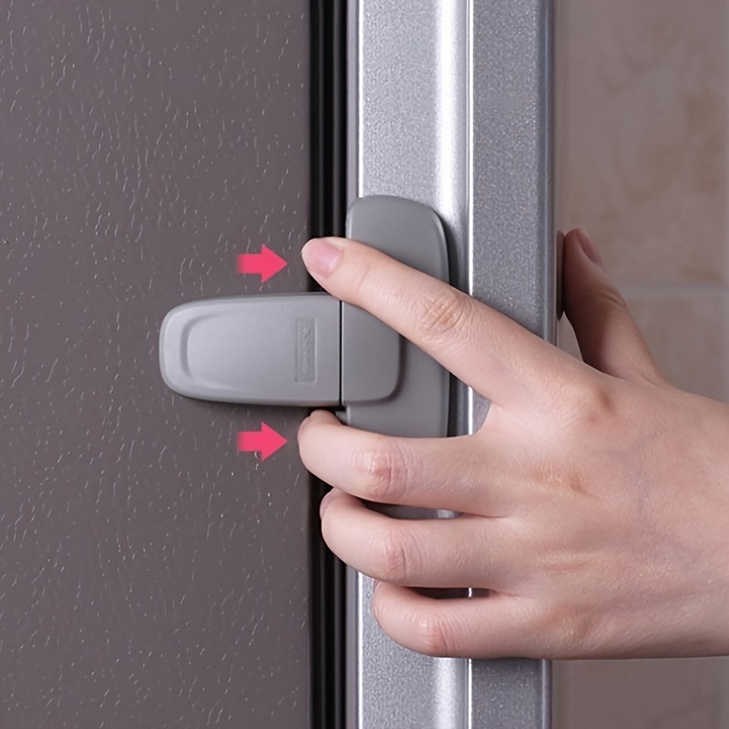 2 Pack Refrigerator Lock Combination Coded Fridge Lock Freezer Child Safety  Lock Door Lock with Strong Adhesive No Keys Needed (2, Grey)