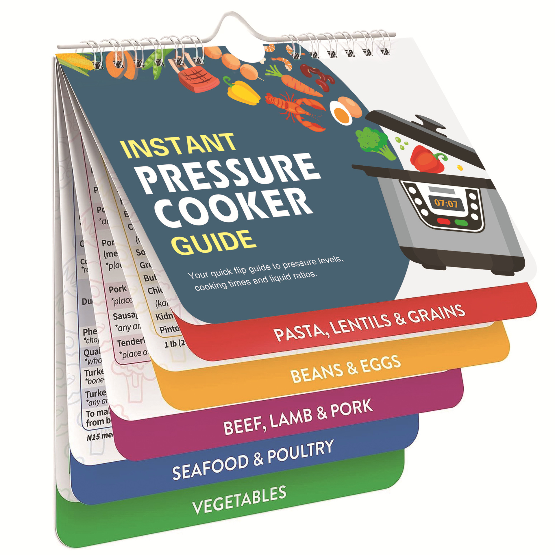 Instant Pot Magnetic Cheat Sheet Set - Pressure Cooker Quick Reference  Guide Magnets - Clear and Easy Cooking Time and Liquid Ratio Instructions
