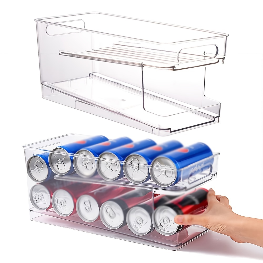 Organizador de latas de soda rodante para refrigerador, dispensador de  latas para cerveza, soda, seltzer, organizador de refrescos para  refrigerador