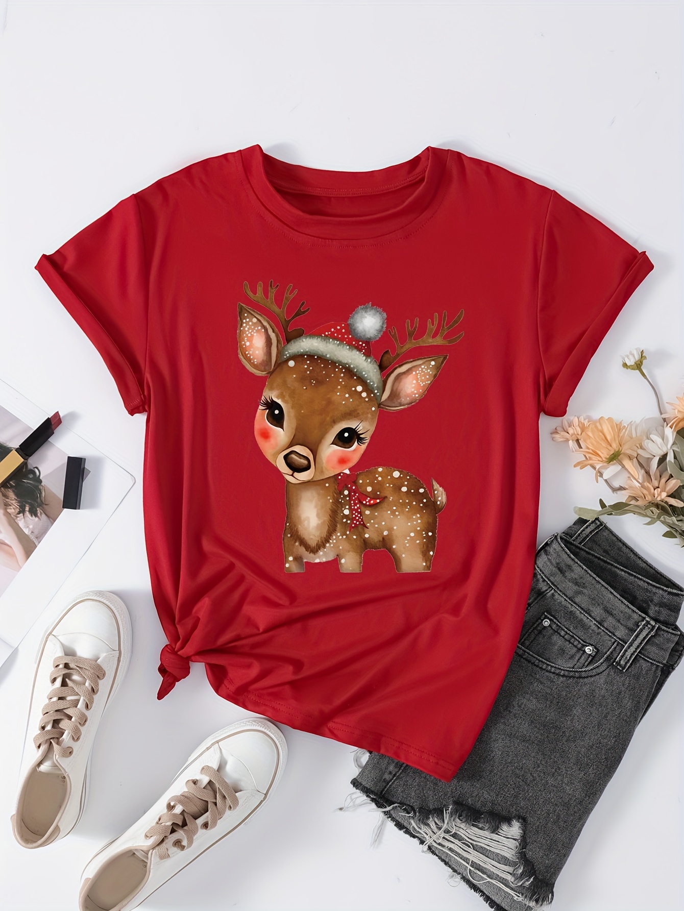 brown reindeer shirt