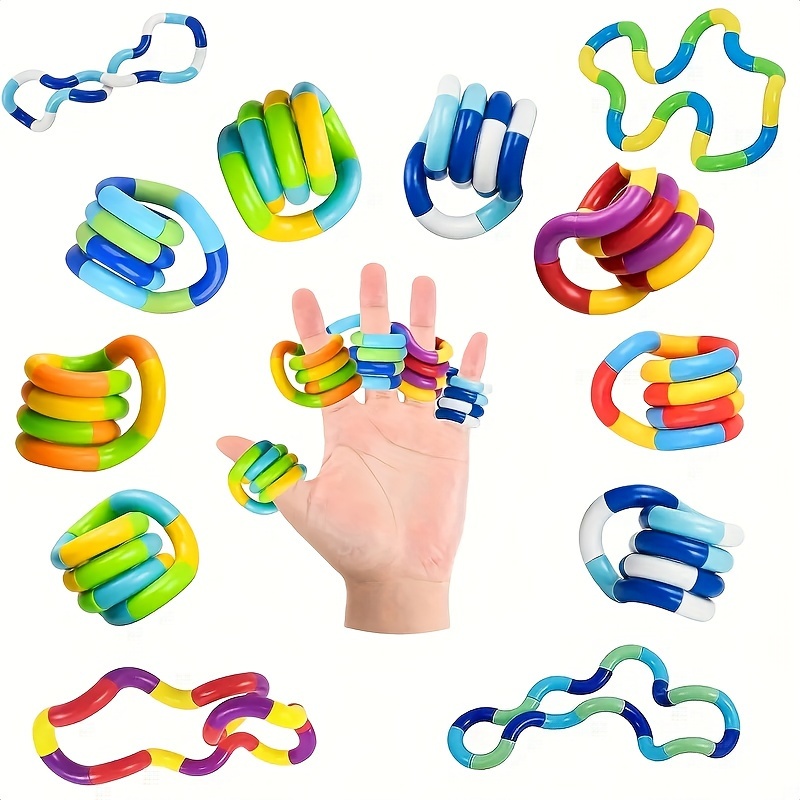 Fidget Twister, Autism Hand Tangles Hand Toy, Hand Tangles Toy, Tangle Toy,  Fidget Twister Toy, Winding Feeling Creative Toy (yellow)