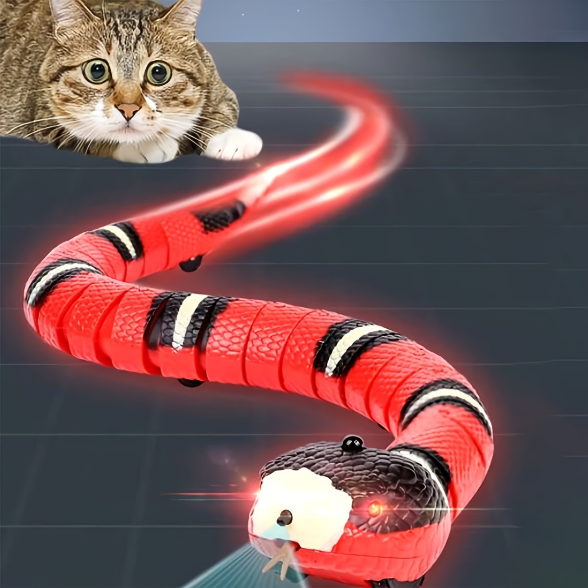 Smart Sensing Snake Cat Toys Eletronic Interactive Toys for Cats USB  Charging Cat Accessories for Pet Dogs Game Play Toy