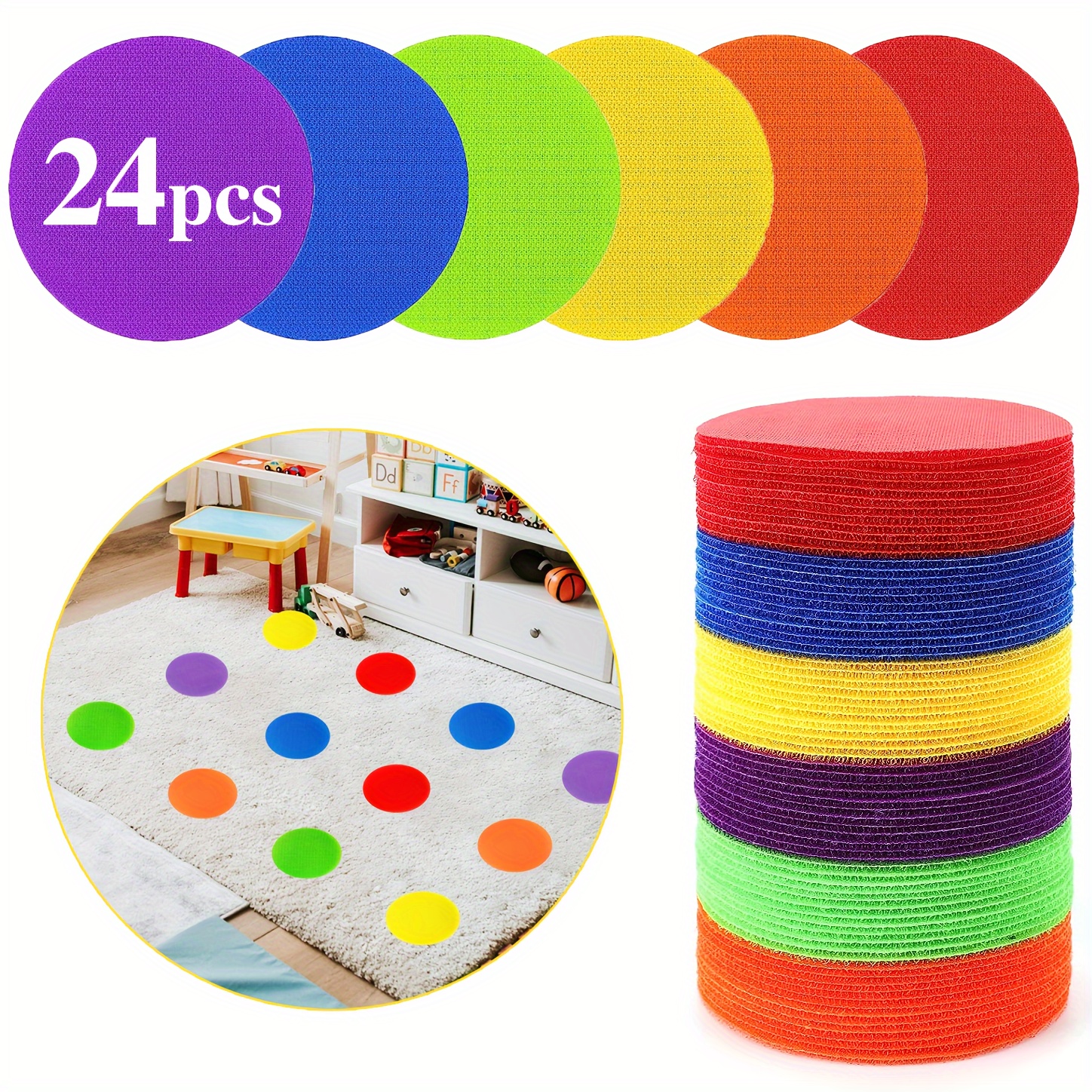30Pcs Carpet Velcro Puzzle - Multicolor Spot Markers Nederland