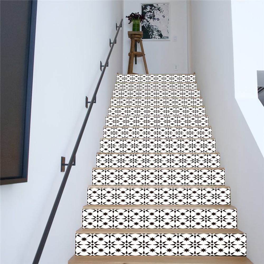 Tira de vinilo para subir escaleras ornamentada, autoadhesiva, fácil de  recortar y limpiar, reposicionables y extraíbles, impermeables, para