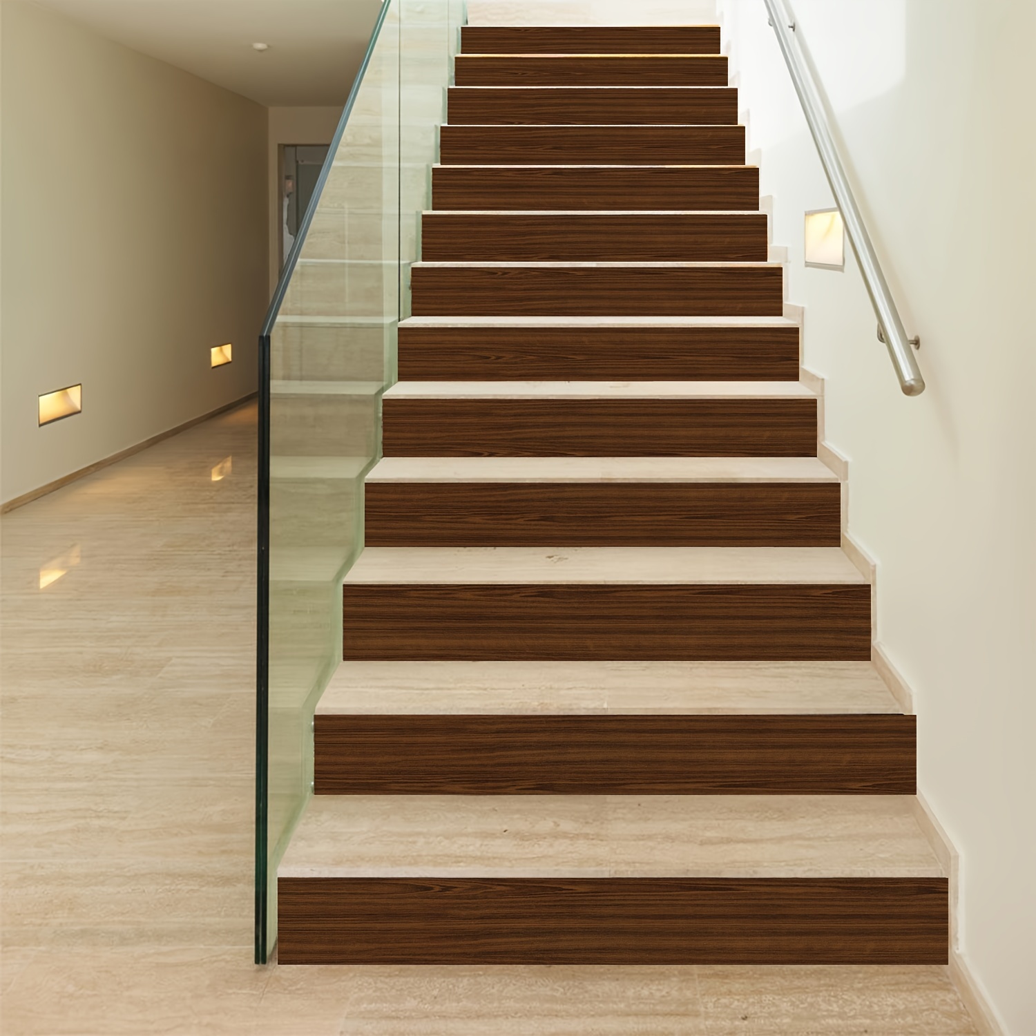  uxcell Adhesivos autoadhesivos para escaleras, 14 unidades,  calcomanías de vinilo para escaleras, decoración del hogar, baño, piso,  madera : Herramientas y Mejoras del Hogar