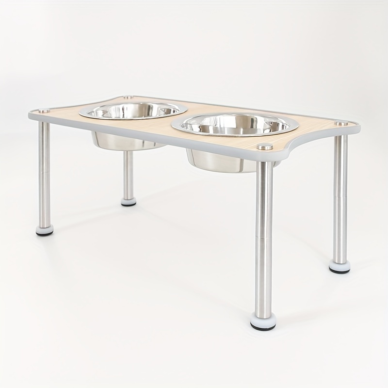 Elevated Pet Double Bowls With 3 Adjustable Height Stainless - Temu