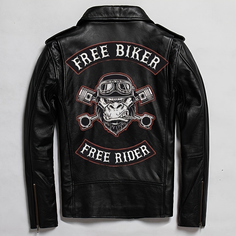 Motorcycle Biker Large Back Patch Big Embroidered Patches On Clothes Sew  For Jacket Punk Skull DIY Iron On Patch Stickers Badges