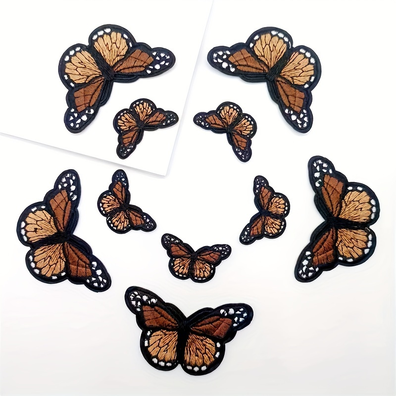 3/5 Purple Butterfly Patch Set, Iron on Patches, Sew on Butterflies  Embroidered Appliques, Embroidery Craft Supplies 