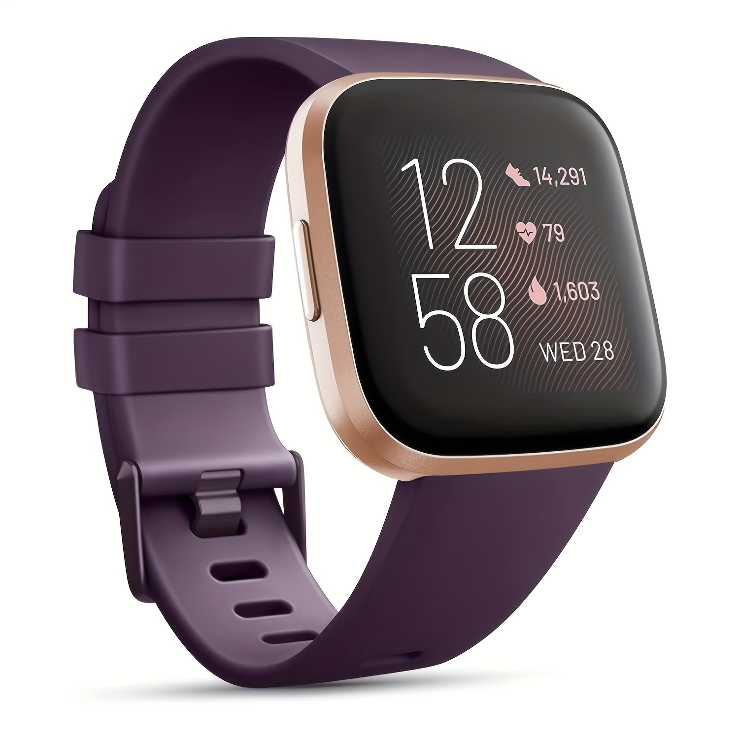 Para Fitbit Versa 3 correa de reloj de silicona transpirable perforada de  dos colores (negro +