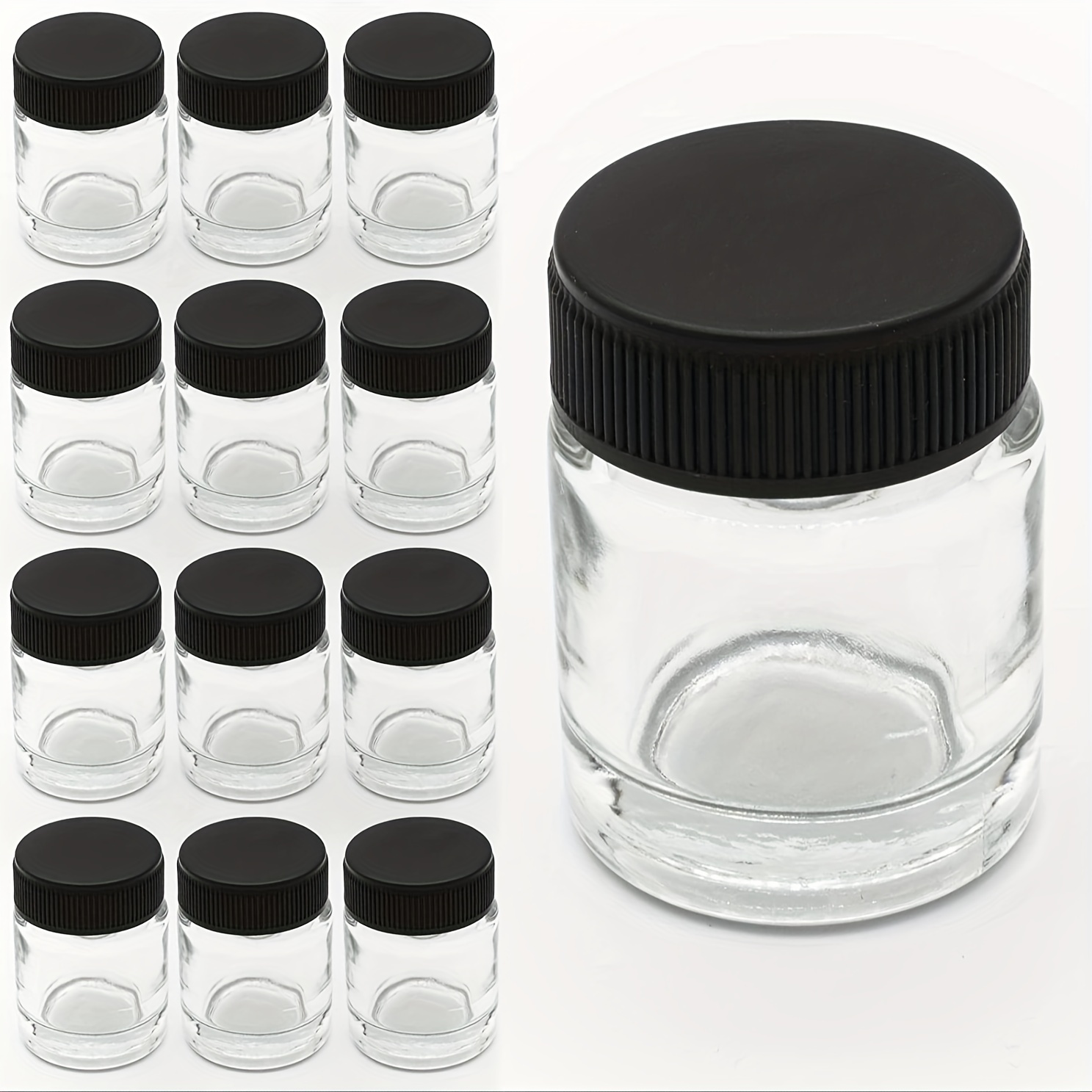 Black Round Empty Glass Jars - Temu