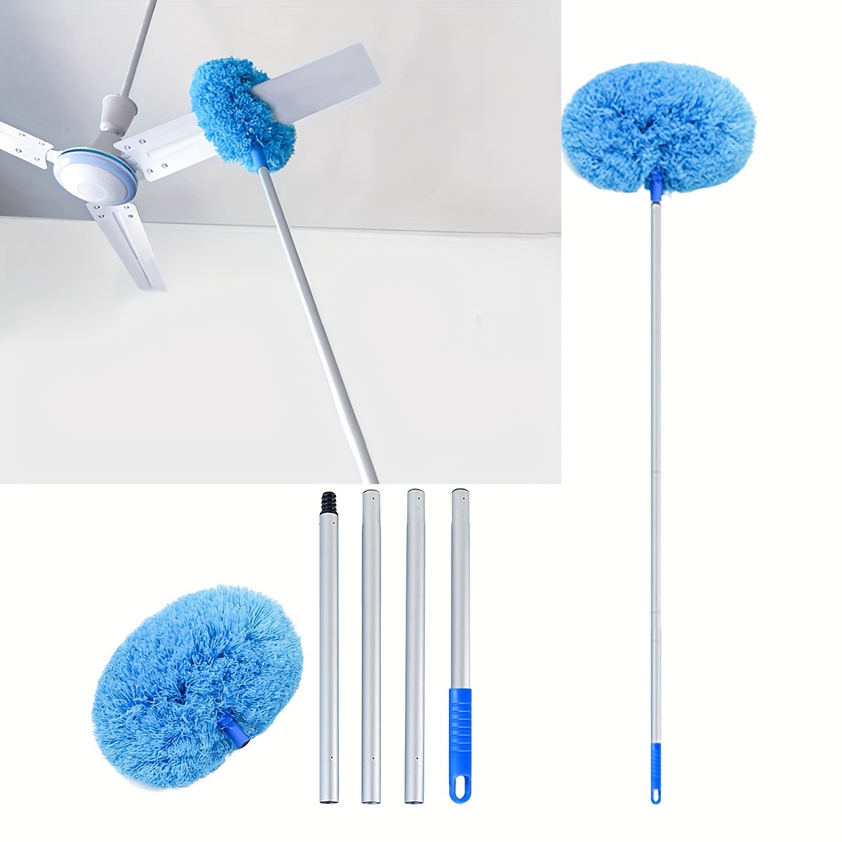 Blade Maid Ceiling Fan Cleaner - 1 Set of Blade Maid Reusable Microfiber Duster Replacement Pads- 2 Pads