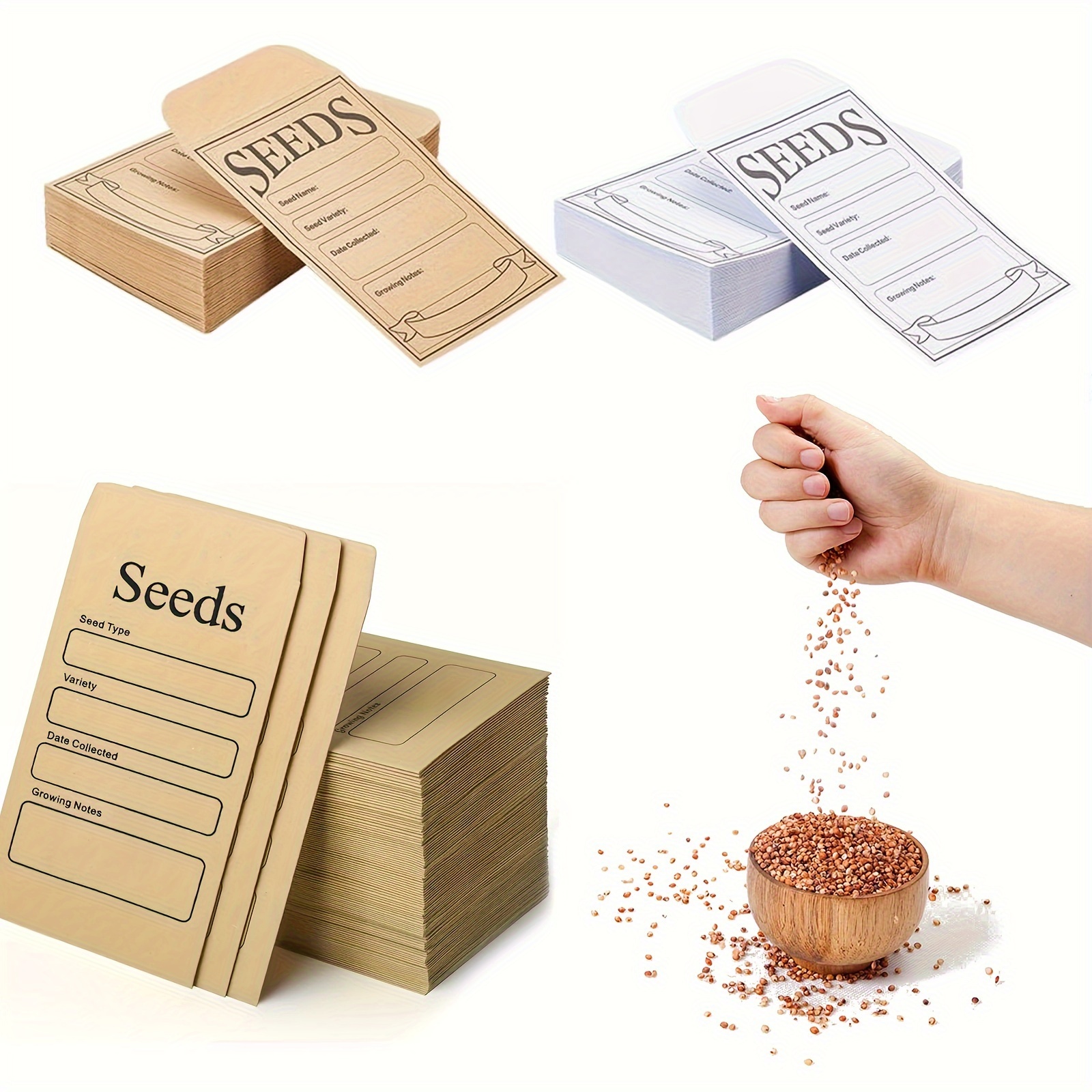 50/100pcs Seed Envelopes, Self Sealing Seed Packets Envelopes, 3.1 X 4.7  Inch Seed Kraft Saving Envelopes, Seed Storage Organizers For Flower  Vegetabl