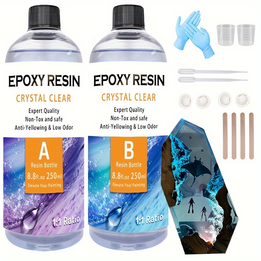 1.1 Kg AB CLEAR EPOXY RESIN FOR JEWELRIES HANDICRAFTS KEYCHAIN COASTER  RIVER TABLE 3:1 RATIO HARD