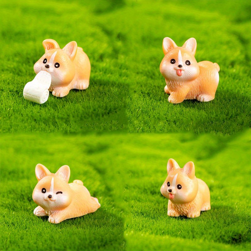 cute corgi dog figures, 3pcs small