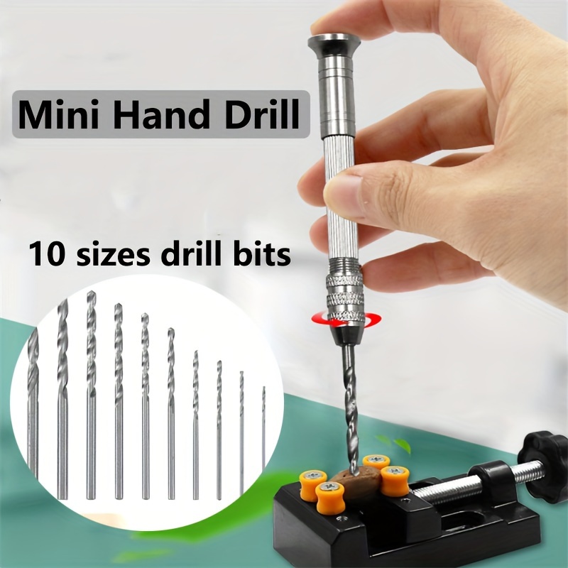Mini Micro perceuse à main en aluminium avec mandrin sans clé, foret  hélicoïdal en acier HSS, propositions de travail de calcul, outils  éloignés, perceuse à main manuelle