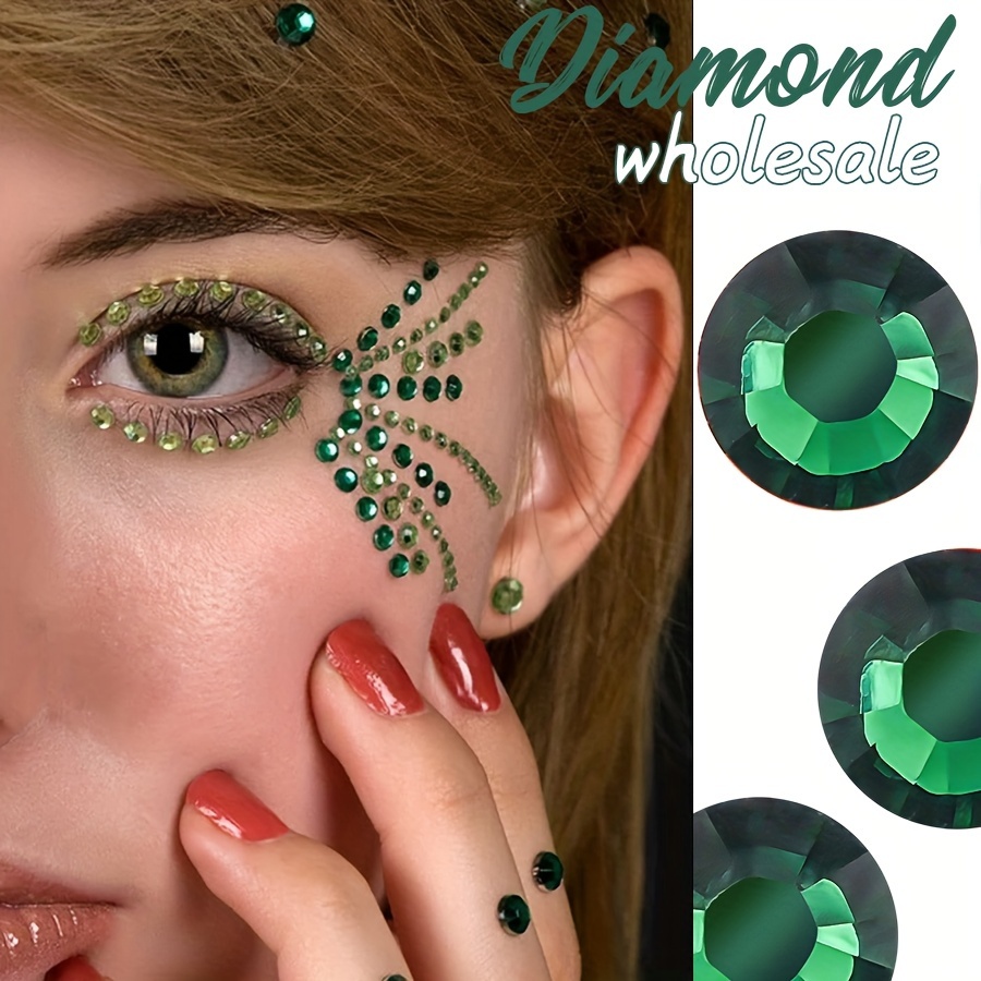 High quality Emerald (Green) Rhinestones Box - Free 1 Glue Gel + 1  Rhinestone Picker