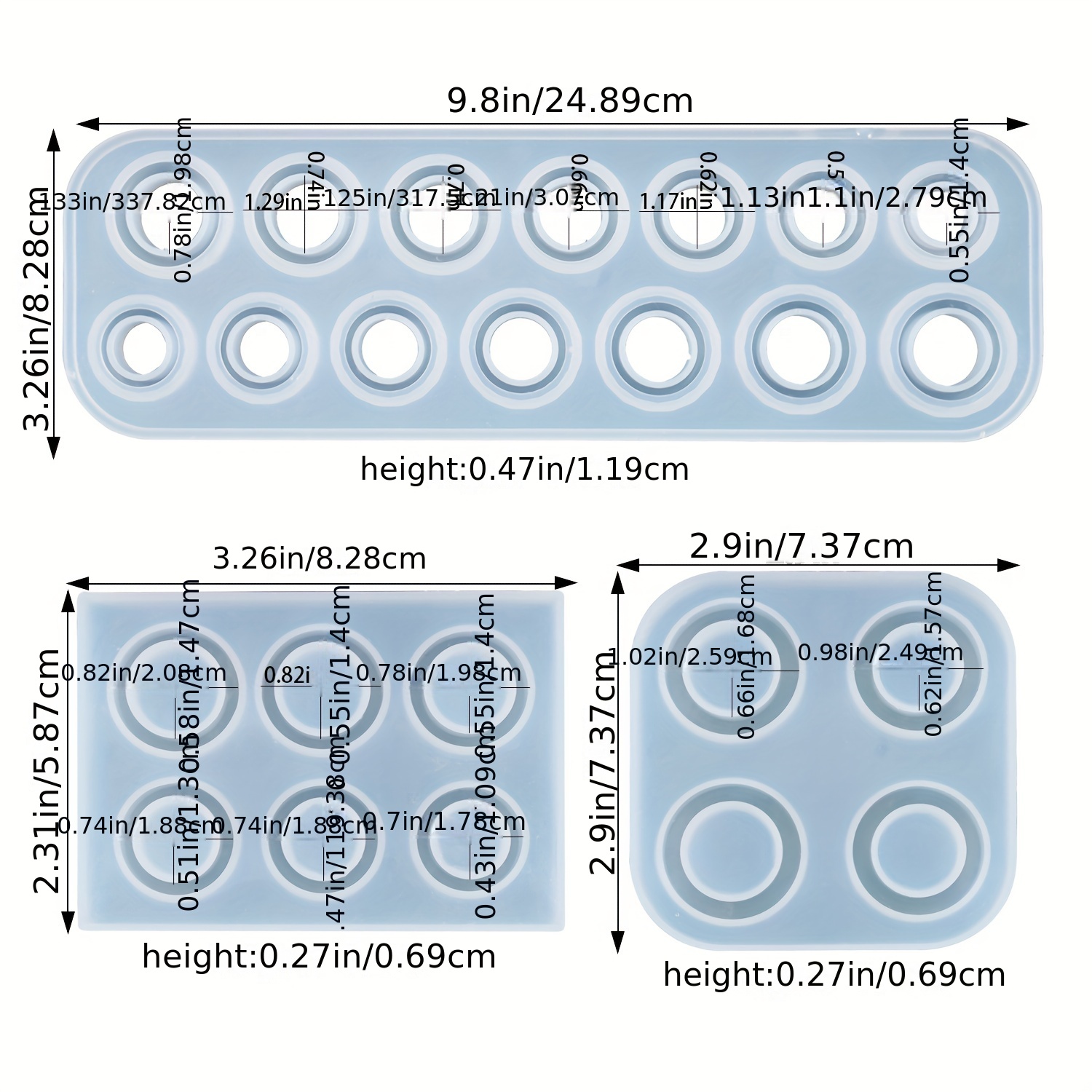 3D Resin Molds Silicone, Resin Ring Mold for Epoxy Resin, Diamond Rings  Molds With 14 Different Sizes for DIY Crafts Jewelry Making 