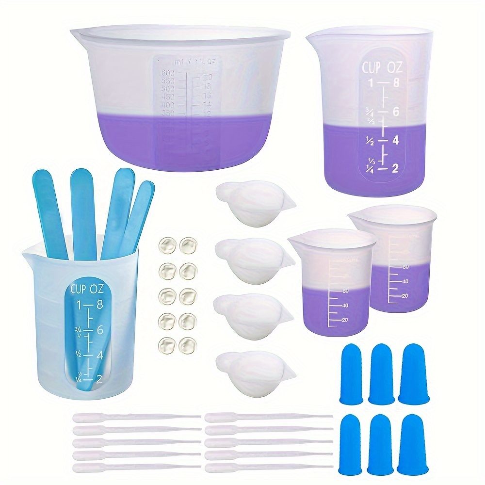Epoxy Resin Tools Kits Disposable Plastic Transfer Pipettes Siliocne  Measuring Cup Set for UV Epoxy Resin