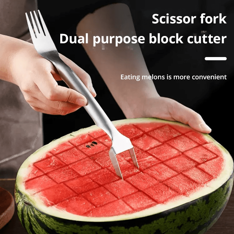 Watermelon Cutter Slicer, Stainless Steel Watermelon Cube Cutter Quickly  Safe Watermelon Knife, Fun Fruit Salad Melon Cutter For Kitchen Gadget,  Stainless Steel Forks Optional - Temu United Arab Emirates