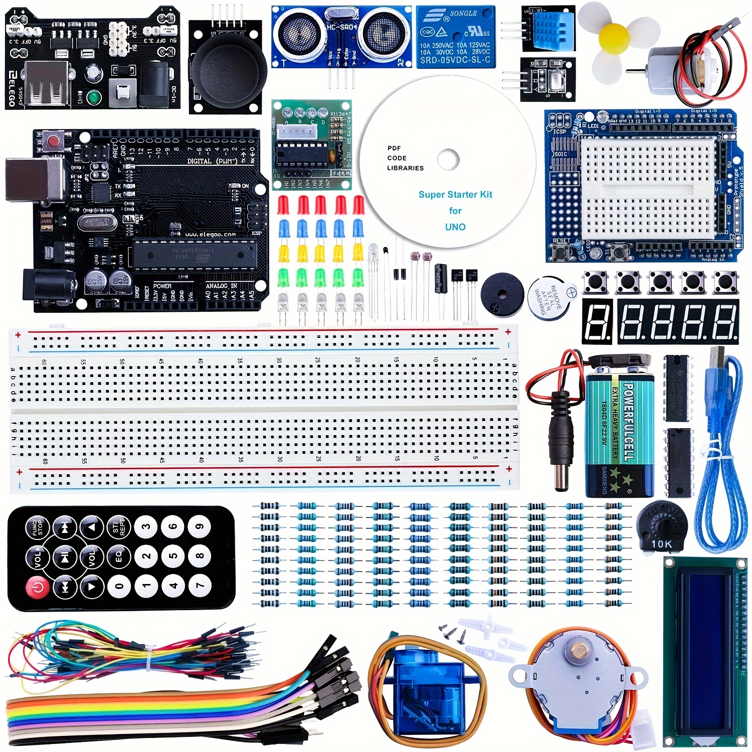 LAFVIN Basic Starter Kit for Arduino Uno R3 Projects Electronic Components  Supplies R3 Board / Breadboard DIY Electronics Kit