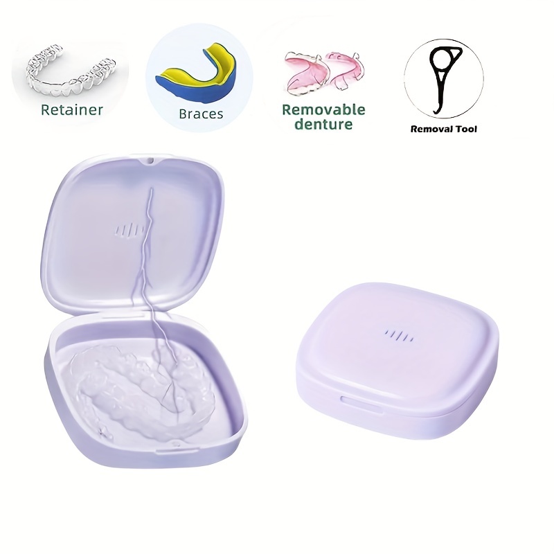 Portable Retainer Case Multiple Colors Dental Retainer Box Denture Tray Box  Women Men: شراء أفضل المنتجات في المتجر الإلكتروني Coolbe