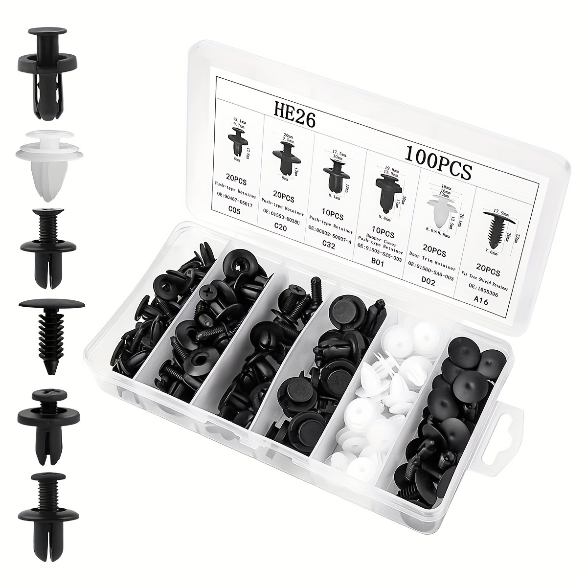 620 Pcs Car Retainer Clips Plastic Fasteners Kit Fender Rivet Clips 16 Most  Popular Sizes Auto Push Pin Rivets Set For Toyota Gm Ford Honda Acura Chry