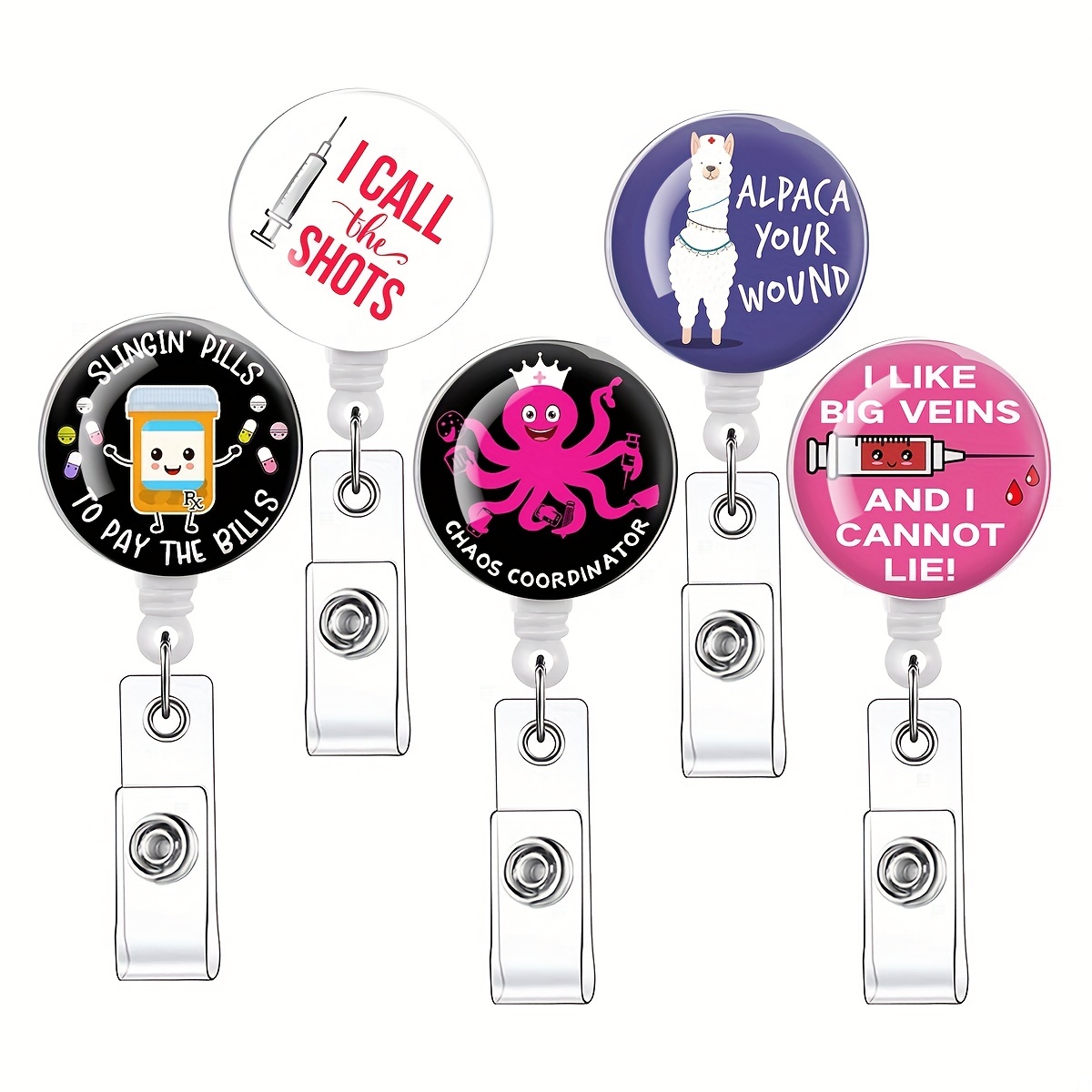 Funny Badge Reel Retractable, Funny Gift for Coworker, Christmas Gift for  Nurse, Nurse Gifts for Graduation, Interchangeable Badge Reel 