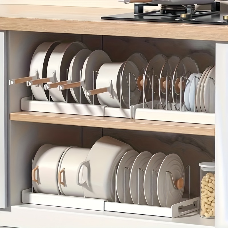4 soportes organizadores de platos, estante de metal para almacenamiento de  platos para gabinete, mostrador y armario, negro, 4 pequeños
