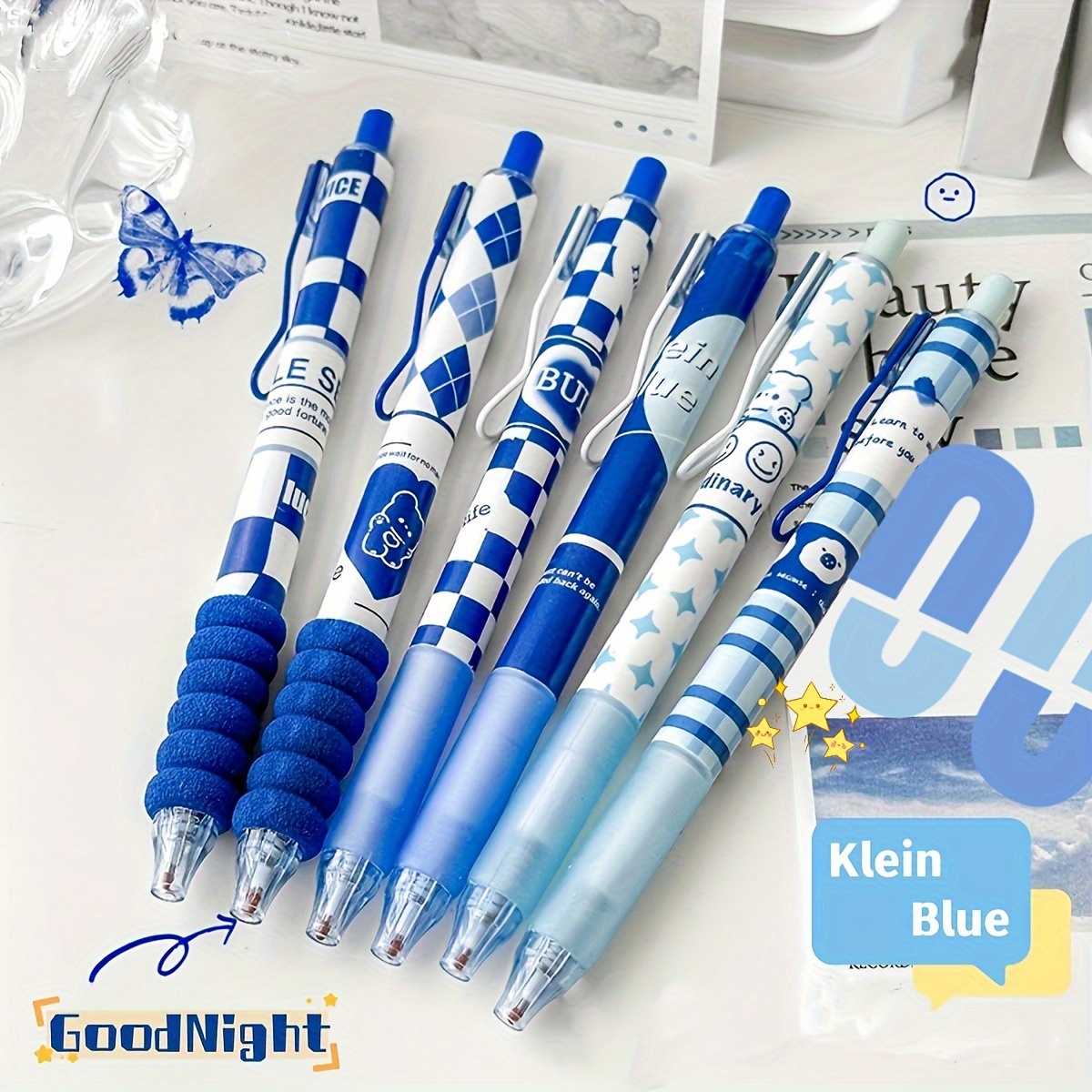 6/18Pcs/Set Kawaii Cartoons Erasable Pen 0.5mm blue ink Cute Gel Pens  Washable handle