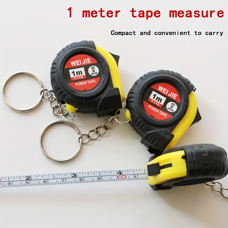 1pc Stainless Steel Retractable Ruler Tape Measure Keychain