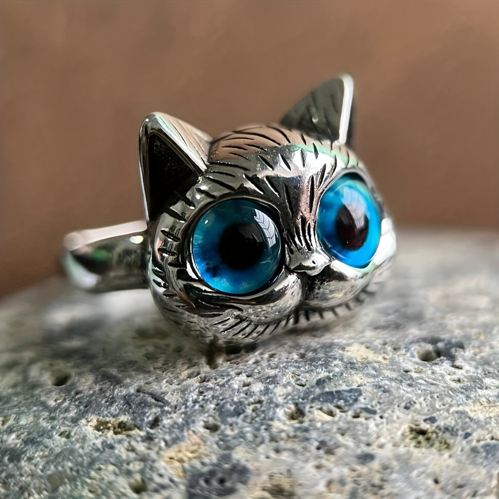 Gothic Jewelry Adjustable Vintage Cat Ring Fashion Animal - Temu