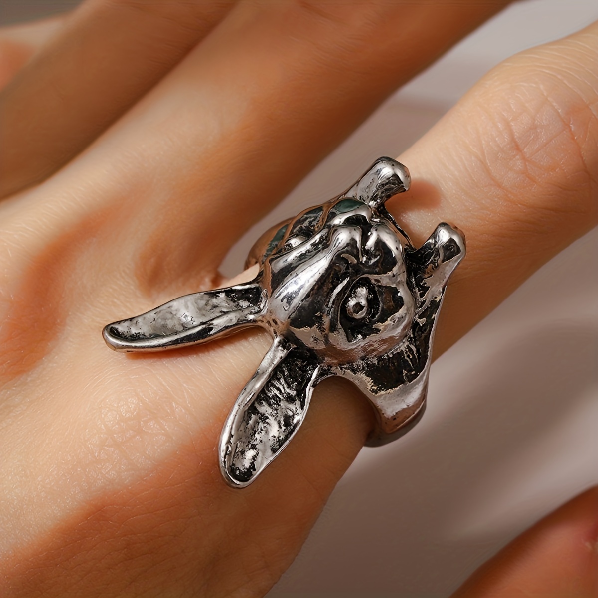 Sterling silver sale bunny ring