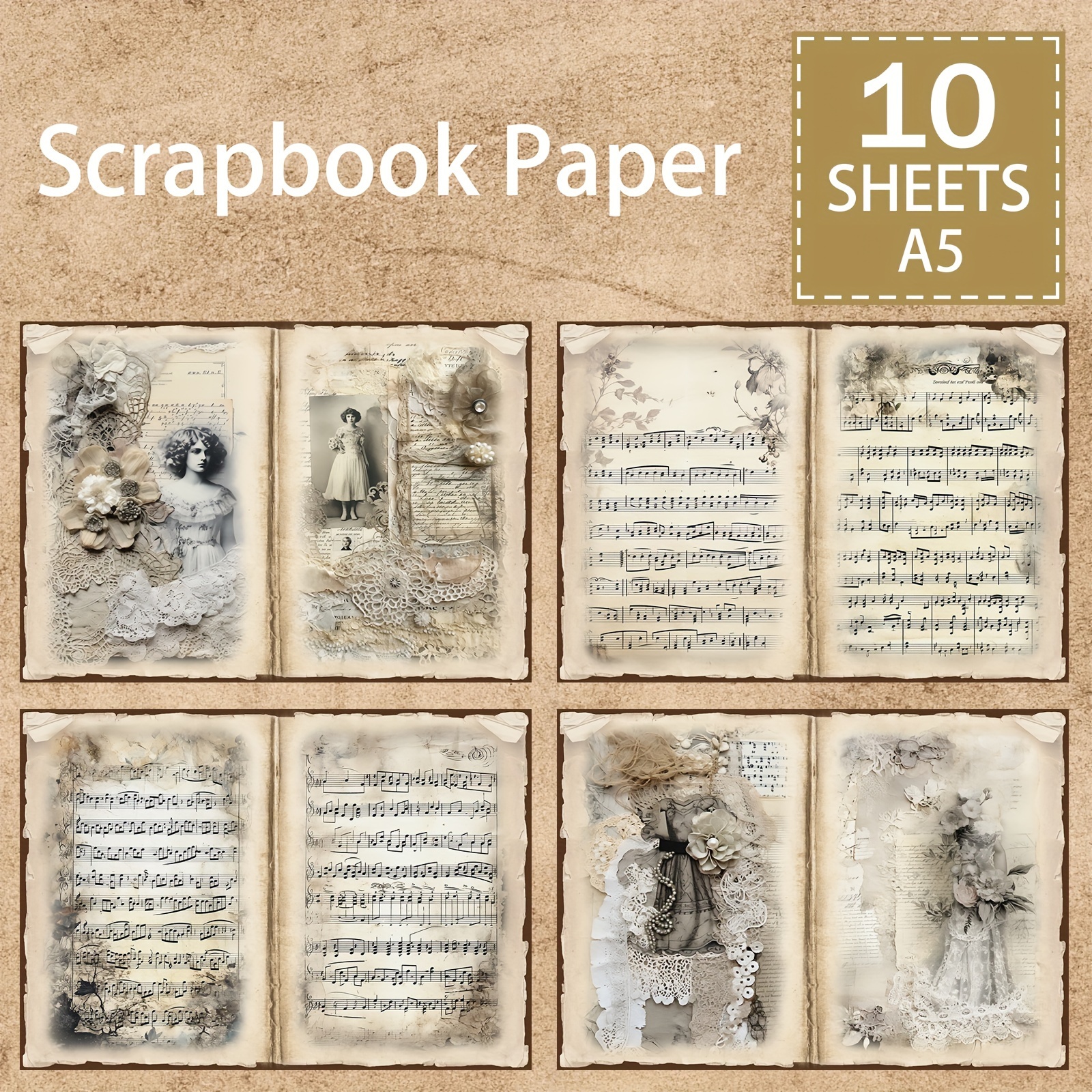 60 Pcs Scrapbook Paper A5 Mulberry Paper Sheets Scrapbooking Paper