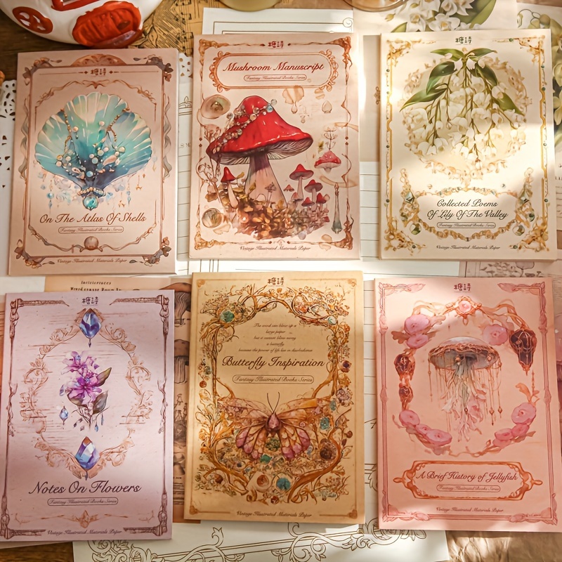 Lot Flower Manuscripts Material Paper Book Card - Temu