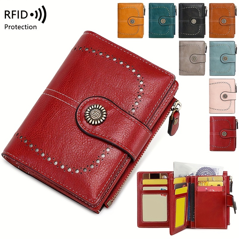 High-end quality leather wallet women short multi-card holder anti-theft  card holder simple large-capacity fashion design wallet - AliExpress