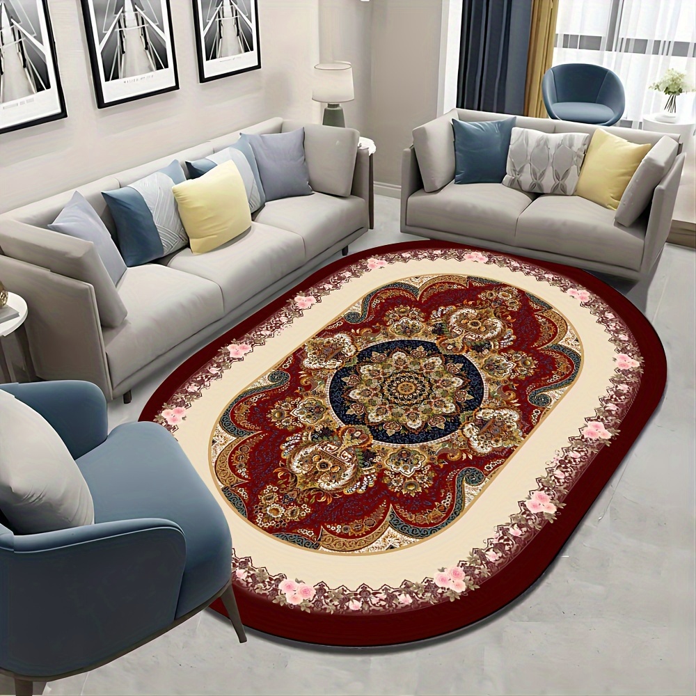 3x4 Oval Novelty Multi-Color Oval Area Rugs for Living Room