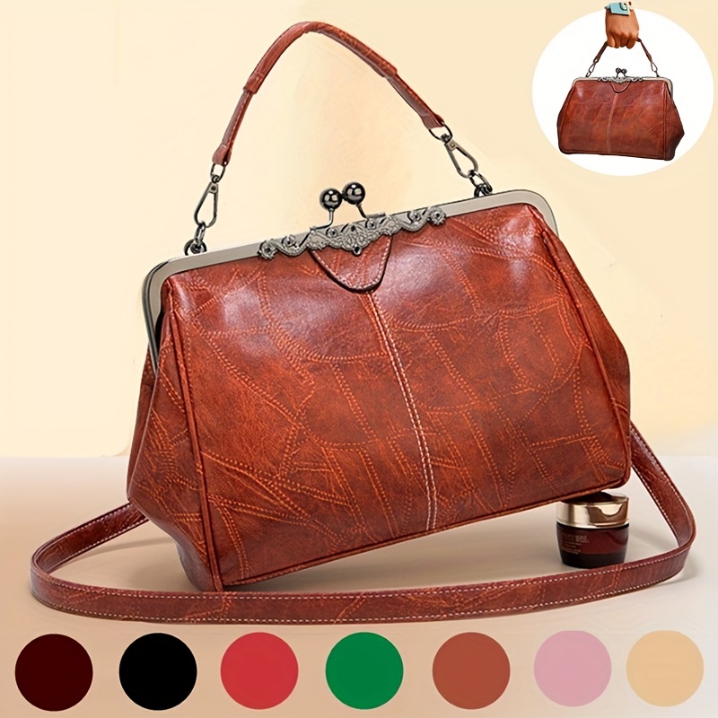 Vintage Pattern Tote Bag, Large Capacity Shoulder Bag With Long Coin Purse,  All-match Bags - Temu