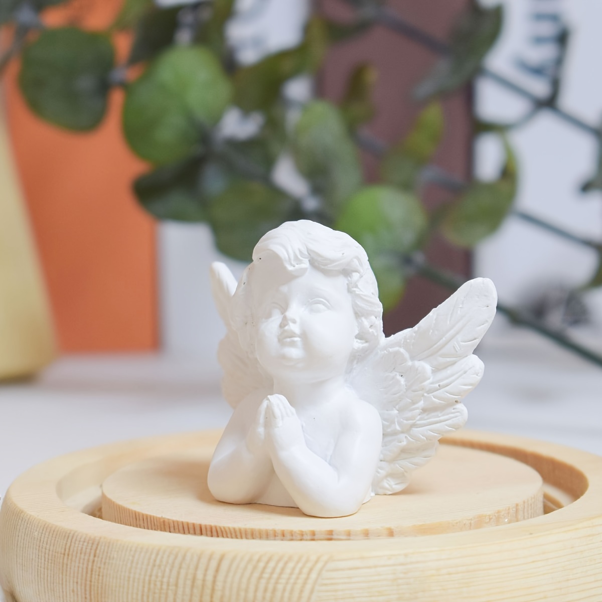 Décoration de jardin et statue de jardin ange commémoratif For Living,  blanc/naturel
