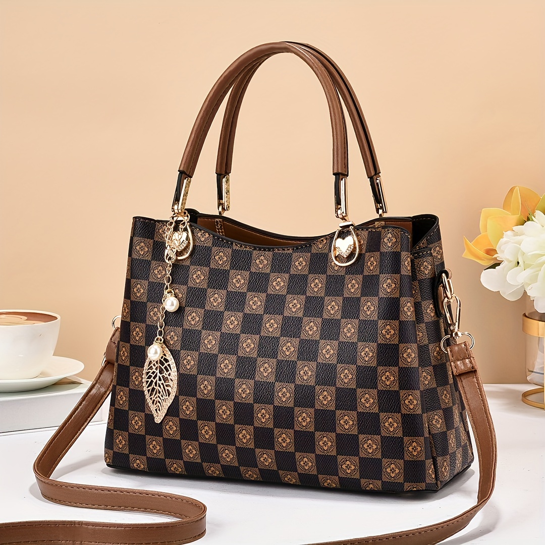 FR Fashion Co. Women's Checkered Shoulder Bag