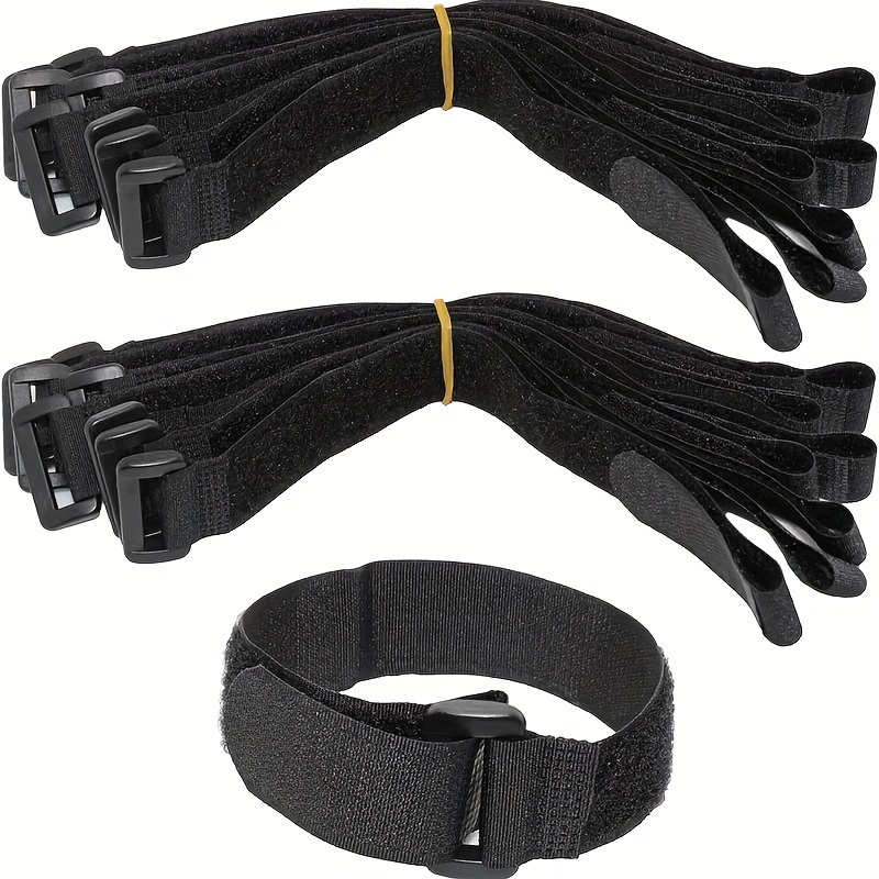 Reusable Cinch Straps 2 x 72 - 2 Pack - Hook and Loop Straps (Black)